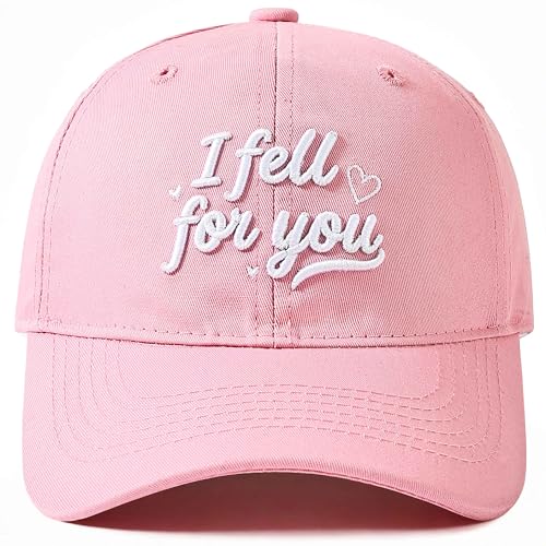 Jeasona Cute Hats for Women, Cute Bow Embroidery Baseball Cap Hat, Romantic Trendy Hat Cotton Adjustable Womens Hats - color: Pink Fell