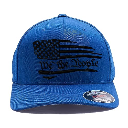 Flex Baseball 2A 1791 and We The People - Protect The 2nd Amendment hat- Custom Embroidered Flex Fitted Baseball Cap - color: Royal, size: Large-X-Large
