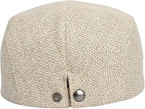 Cabbie Hats for Men Summer,Cotton Beret Newsboy Hat Ivy Gatsby Adjustable Flat Cap Beret for Driving - color: A02-beige