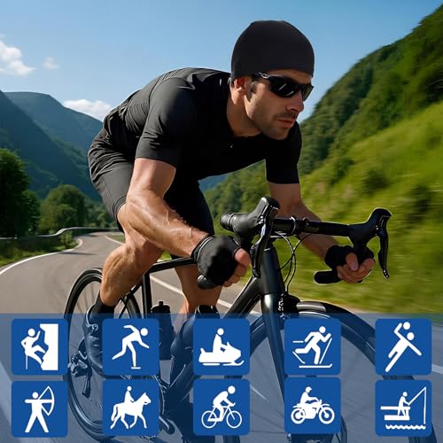 Cuffbow 15 Pcs Cooling Skull Caps Helmet Liner for Men Women Cycling Sweat Wicking Hat Sports Running Skullcap Head Caps Motorcycle Bicycle Beanies Head Wrap