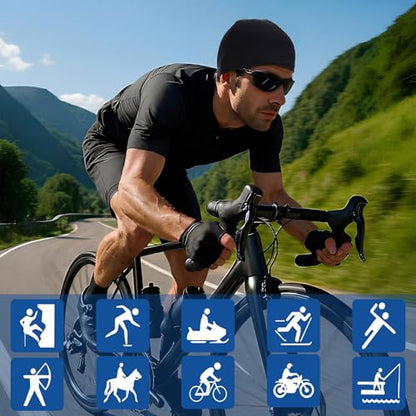 Cuffbow 15 Pcs Cooling Skull Caps Helmet Liner for Men Women Cycling Sweat Wicking Hat Sports Running Skullcap Head Caps Motorcycle Bicycle Beanies Head Wrap