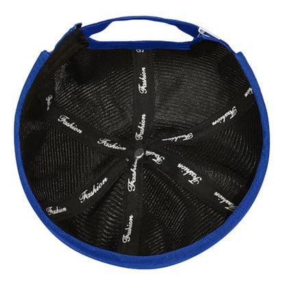 2 Pcs Mens Brimless Docker Cap Set - Retro Worker Sailor Skull Cap Beanie with Rolled Cuff - color: Blue