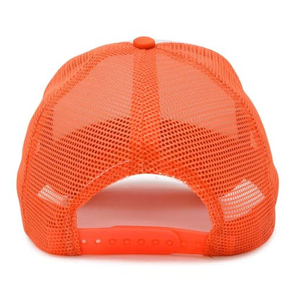 DALIX Two Tone Trucker Hat Summer Mesh Cap with Adjustable Snapback Strap - color: Orange, size: One Size