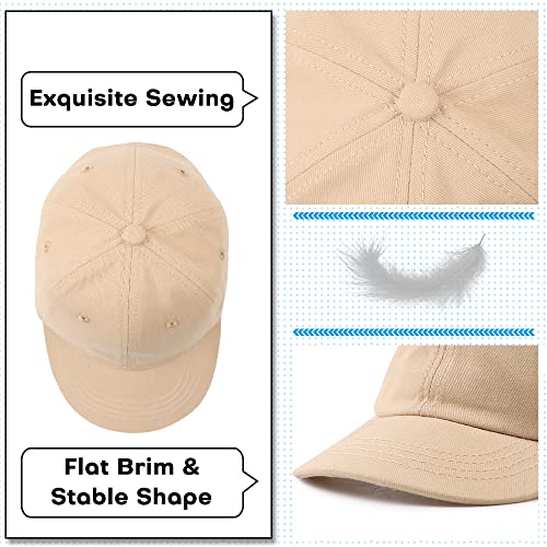 Peecabe Plain Toddler Baseball Hat Unisex Cotton Kids Trucker Hat Adjustable Baby Boys Sun Caps Girls Baseball Cap 1-5Y - color: Khaki, size: 4-8 Years