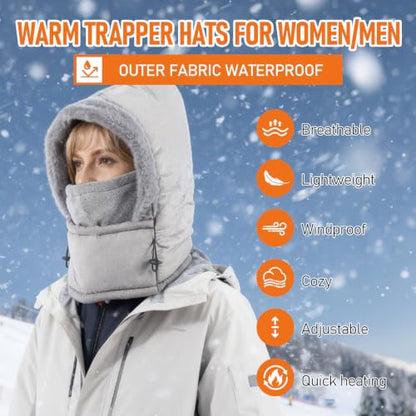 Balaclava Fleece Ski Mask, Windproof Face Cover for Men and Women - color: Grey