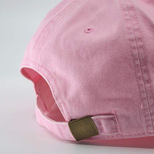 Classic Blank Dad Hat Cotton Adjustable Strap Baseball Cap - color: Pink Washed