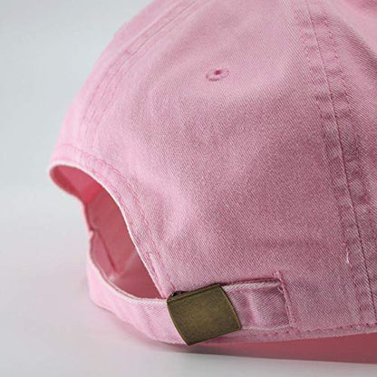 Classic Blank Dad Hat Cotton Adjustable Strap Baseball Cap - color: Pink Washed
