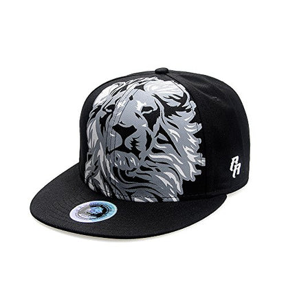 RIOREX Hip hop caps Fashion Animal Embroidery Baseball Cap for Men Adjustable Leather Belt Strapback Baseball Cap - color: Black-1