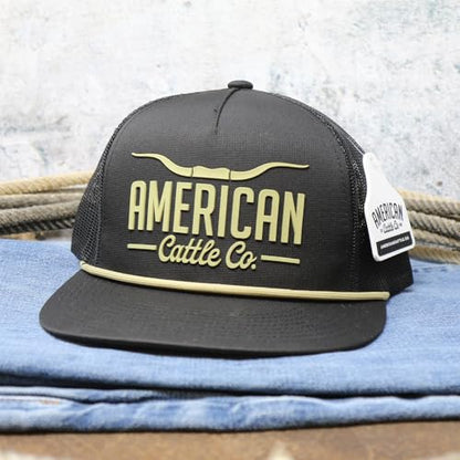 Longhorn Adjustable Snapback Western Hat - color: Black Silicone
