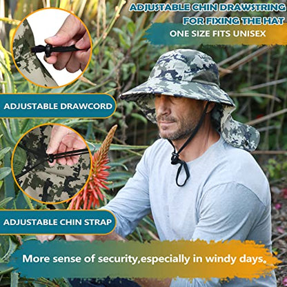 Solaris Small‑Head‑Fit Sun Hat with Neck Flap for Men & Women - color: #3 Digign, size: One Size