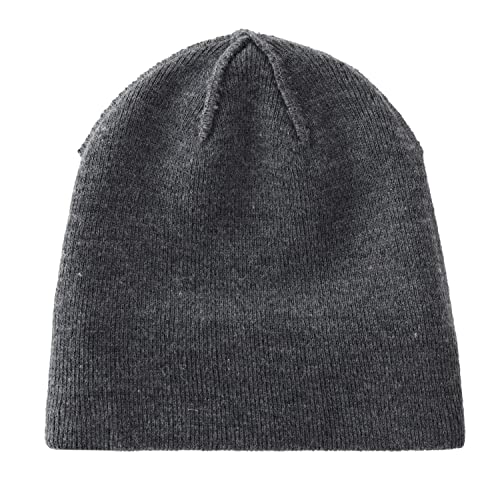 Home Prefer Mens Winter Hats Acrylic Knit Cuff Beanie Cap Warm Womens Beanie Hat - color: Charcoal Grey