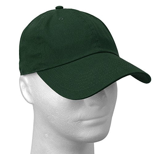 Falari Classic Baseball Cap Dad Hat 100% Cotton Soft Adjustable Size - color: Dark Green