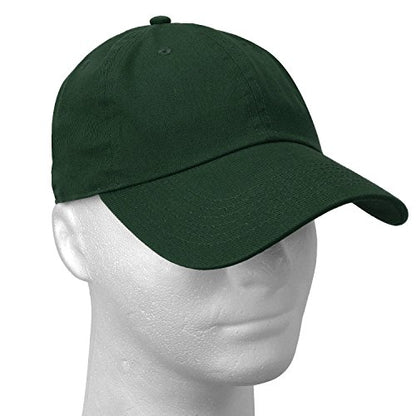 Falari Classic Baseball Cap Dad Hat 100% Cotton Soft Adjustable Size - color: Dark Green