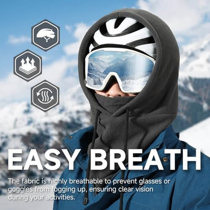 OZERO Face Balaclava Ski Mask: Windproof Thermal Convertible for Men Women - color: Grey
