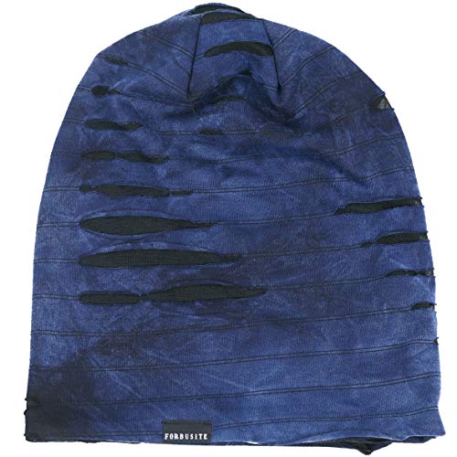 Mens Slouch Hollow Beanie Summer Skullcap B090 - color: B-blue