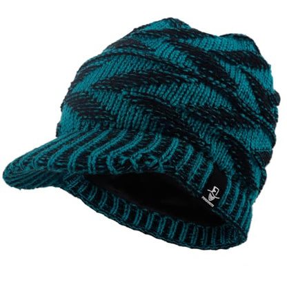 Women's BeanieTail Warm Knit Hat Messy High Bun Ponytail Visor Beanie Cap - color: B341-blue, size: Medium