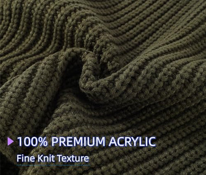 Connectyle Knit Hooded Scarf Hat Pullover Balaclava Beanie Skull Cap with Drawstring Neck Gaiter Hood Winter Hats for Women - color: Army Green