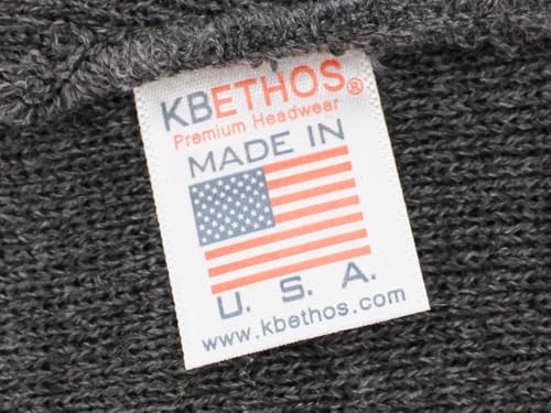 KBETHOS Made in USA Classic Men's Women's Cuffed Folded Acrylic Knit Beanie Hat Solid Unisex Cold - color: Dark Gray Solid Long Beanie