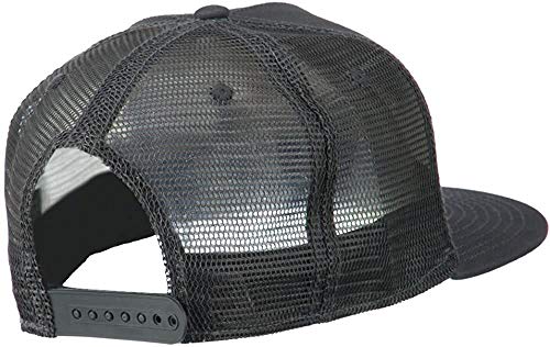 Ashen Fane 5 Panel Flat Visor Mesh Back Trucker Snapback Hat - color: Charcoal Gray
