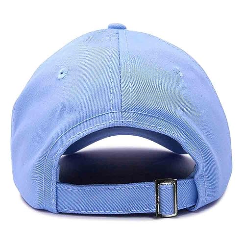 DALIX Peach Embroidered Dad Cap Cotton Baseball Hat Women - color: Light Blue