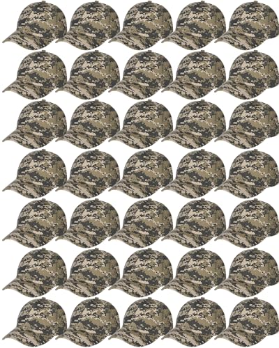 Foaincore 36 Pack Blank Baseball Cap Bulk Adjustable Back Strap Sublimation Hats Plain Unisex Trucker Hat for Men Women - color: Camouflage Color