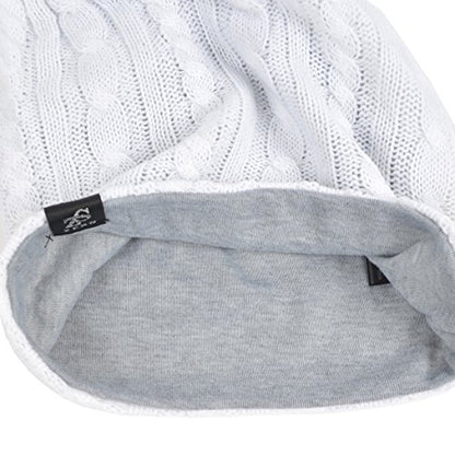 VECRY Men's Slouch Beanie Skull Cap Long Baggy Hip-Hop Winter Summer Hat - color: Cable-white