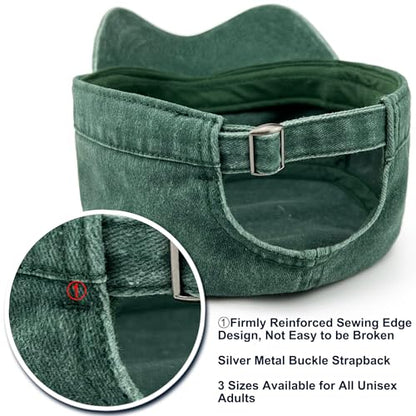 Loneshark Washed Cotton Military Hat Cadet Cap Army Flat Top Basic Everyday - color: Green, size: X-Large-XX-Large