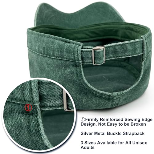 Loneshark Washed Cotton Military Hat Cadet Cap Army Flat Top Basic Everyday - color: Green, size: Medium-Large