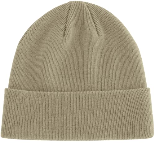 100% Cotton Beanie Hat Winter Hats Women Men Warm Knit Beanies - color: 1pcs Light Khaki