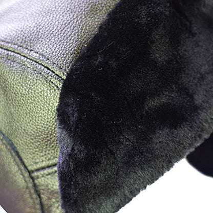 Men's Winter Warm Warm Trapper Hat Leather Russian Aviator Trooper Hat - size: Large