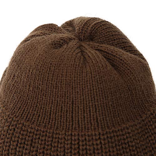 UNDERCONTROL Winter Trawler Fisherman Beanie Men Women Unisex Stylish Plain Docker Skull Hat Roll up Watch Cap Color Pack - color: Brown