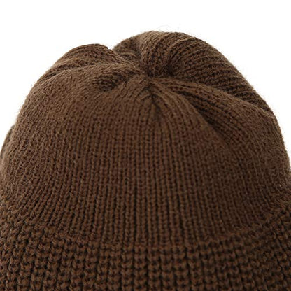 UNDERCONTROL Winter Trawler Fisherman Beanie Men Women Unisex Stylish Plain Docker Skull Hat Roll up Watch Cap Color Pack - color: Brown