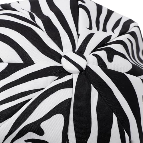 Newsboy Cabbie Baker boy hat Beret Cap for Women Pageboy Visor Paperboy Hat Sailor Fiddler Hat Adjustable - color: White Zebra