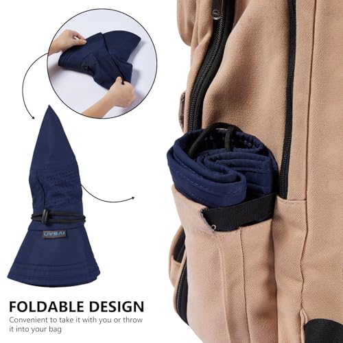 UPF 50+ Bucket Sun Hat with Laser Perforated Mesh Cooling Adjustable Breathable Lightweight for Outdoor Men Women - color: Navy Blue