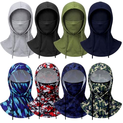 Chicingyou 8 Pcs Summer Balaclava Face Mask UV Hood Breathable Full Head Mask Face Cover for Men Women Outdoor - color: Multi-colored