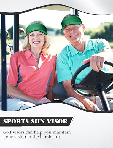 12 Pack Sun Visor Hats Softball Adjustable Cap Sun Protection for Women Men - color: Green