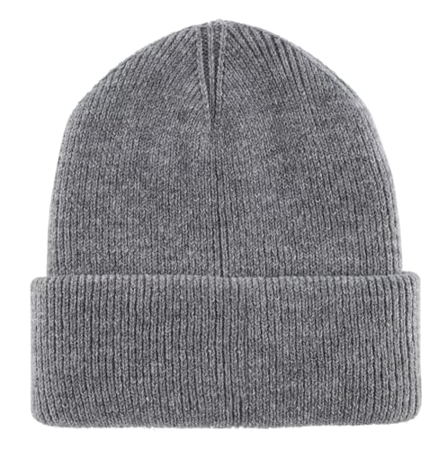 Connectyle Thick Cuffed Beanie for Men & Women Double Layer Knit Winter Hat Acrylic Watch Hat Warm Stocking Skull Cap - color: Light Grey