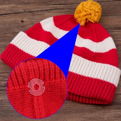 10pcs Acrylic Hat Pom Poms Buttons, 20mm Removable Knitted Hat Button, Round Faux Fur Fastener Sewing Accessories for Crochet Knitting Beanies- Clear - color: Clear-E-10pcs