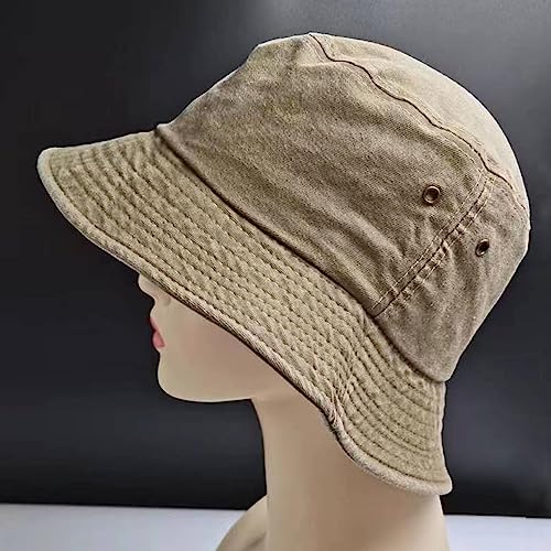 Premium Cotton Bucket Hats,Packable Hats for Men Women,Summer Bucket Hat,Fishing Sun Hats - color: Khaki