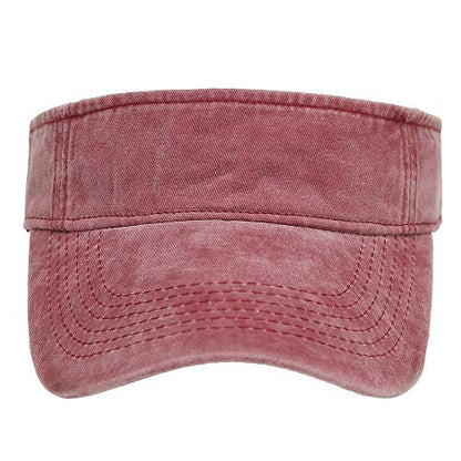 Sport Sun Visor Hats Cotton Ball Caps Empty Top Baseball Sun Cap for Men Women - color: Wine Red