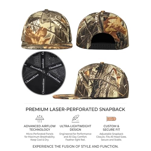 4 Inclusive Sizes Performance Flat Brim Trucker Hat Men Women, 7 Panel Snapback Running - color: 70.camo-2