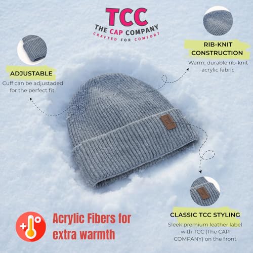 Beanie for Men Women | Cuffed Thick Soft Knitted Unisex Winter Hat Beanies Skull Cap - color: A14- Wine