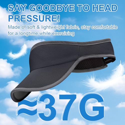 Sports Sun Visor Hat for Women Men, Lightweight Quick-Dry Sun Hat - color: Grey