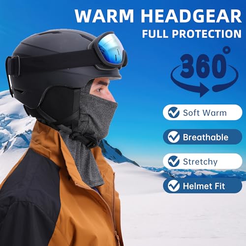 Winter Balaclava Ski Mask for Men Women Thermal Face Mask Breathable Face Cover for Cold Weather Motorcycle Snowboard - color: Dark Grey