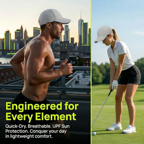 HH HOFNEN Quick Dry Baseball Hat Unstructured Athletic Golf Cap Women Men - color: 1-light Gray