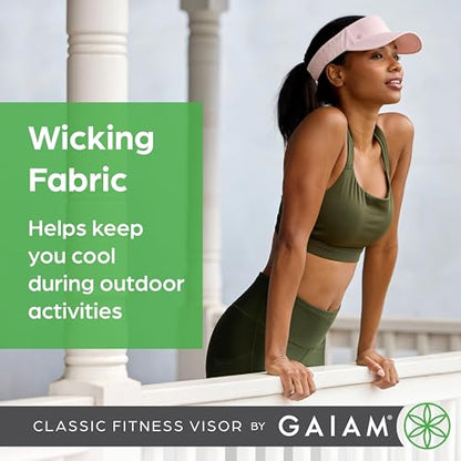 Gaiam Classic Fitness Sun Visor, Moisture-Wicking, Women (White)