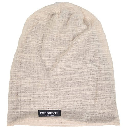 VECRY Men Slouch Hollow Beanie Thin Summer Cap Skullcap - color: Stripe Cream