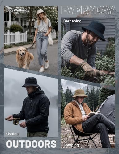 Durio Bucket Hat for Men Women, Waterproof Rain Sun Hat for Outdoor Travel - color: Navy Blue