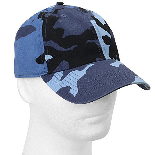 Falari Classic Baseball Cap Dad Hat 100% Cotton Soft Adjustable Size - color: Camouflage - Blue