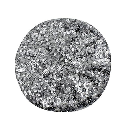 JUMISEE Sparkly Sequin Berets for Women Girls Fashion Beanie Hat Costume Accessories for Festival Party Dance - color: Silver